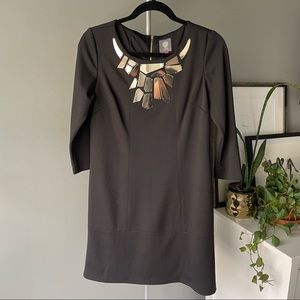 Black Vince Camuto Dress with Gold Plate Accents